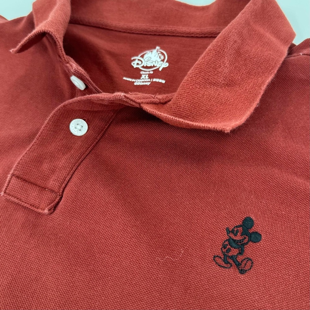 Disney Walt Disney World Polo Shirt MENS Disneyland Mickey Mouse Burgundy XL